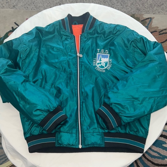 Vintage Other - Vintage Metallic Silk Basketball embroidered bomber jacket